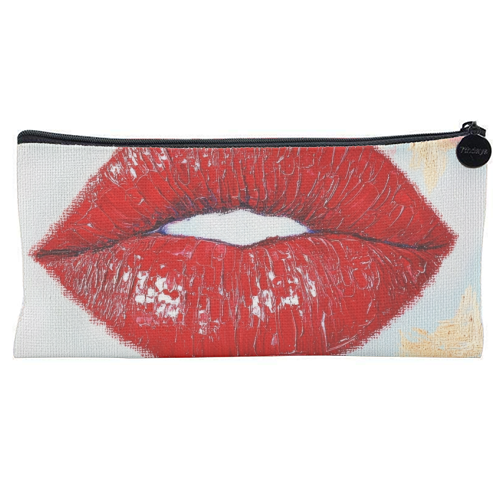 Red lips - flat pencil case by DejaReve