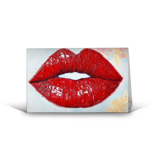 Red lips - funny greeting card by DejaReve