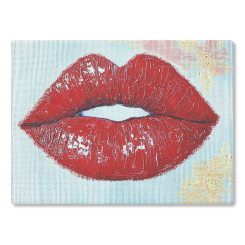 Red lips - glass chopping board by DejaReve