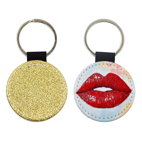Red lips - keyring by DejaReve