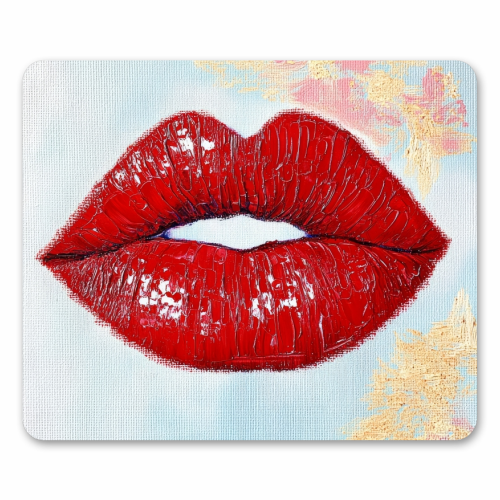 Red lips - mouse mat by DejaReve
