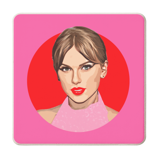 Red lips - personalised beer coaster by DOLLY WOLFE