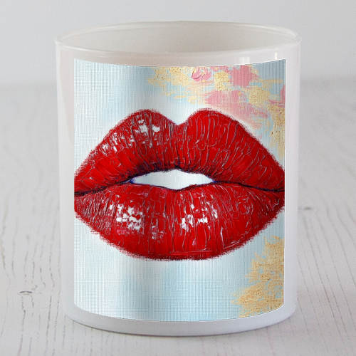 Red lips - scented candle by DejaReve