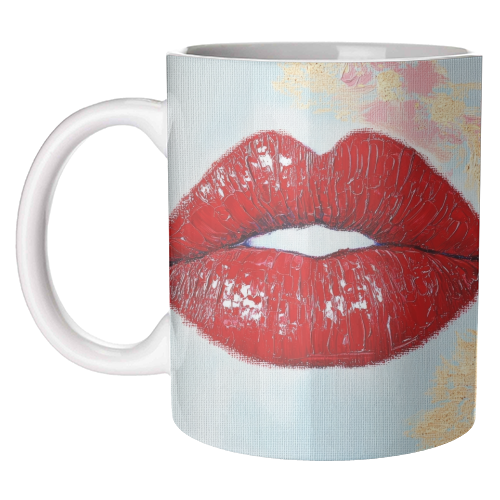Red lips - unique mug by DejaReve