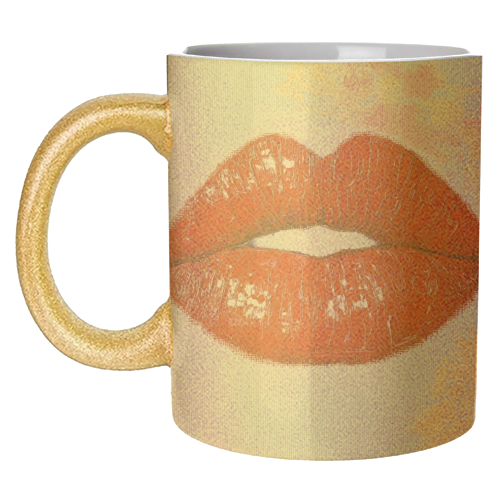 Red lips - unique mug by DejaReve
