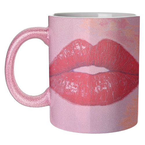 Red lips - unique mug by DejaReve