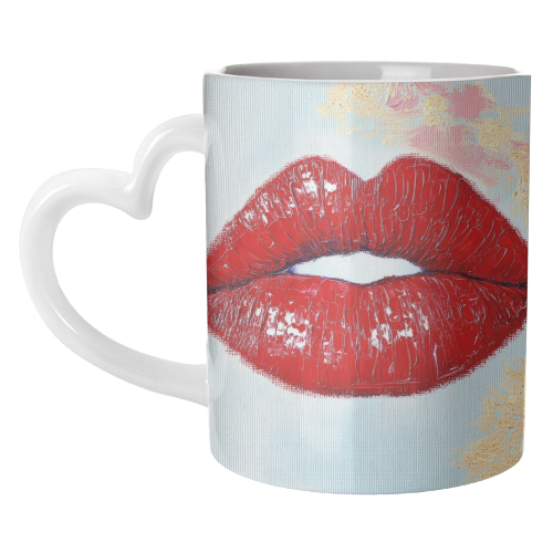 Red lips - unique mug by DejaReve