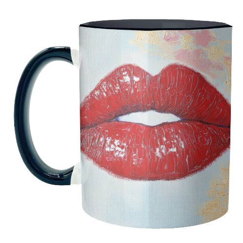 Red lips - unique mug by DejaReve