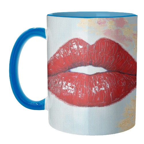 Red lips - unique mug by DejaReve