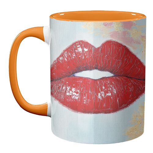 Red lips - unique mug by DejaReve