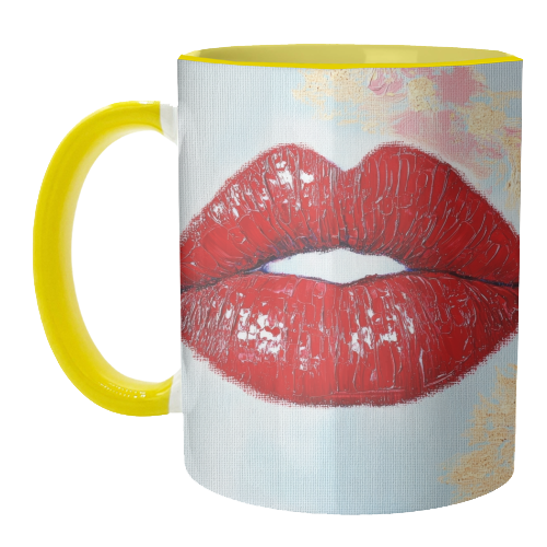 Red lips - unique mug by DejaReve