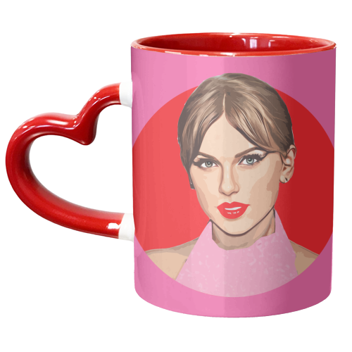 Red lips - unique mug by DOLLY WOLFE