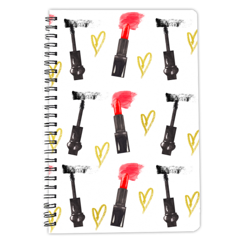 red lipstick and mascara - personalised A4, A5, A6 notebook by Anastasios Konstantinidis