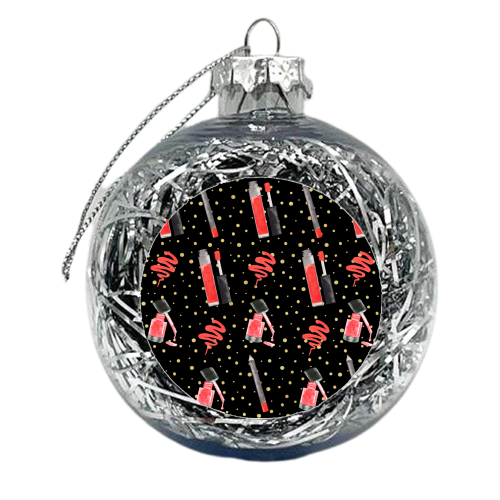 red lipsticks pattern - xmas bauble by Anastasios Konstantinidis