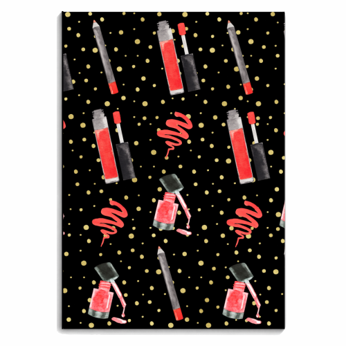 red lipsticks pattern - personalised A4, A5, A6 notebook by Anastasios Konstantinidis