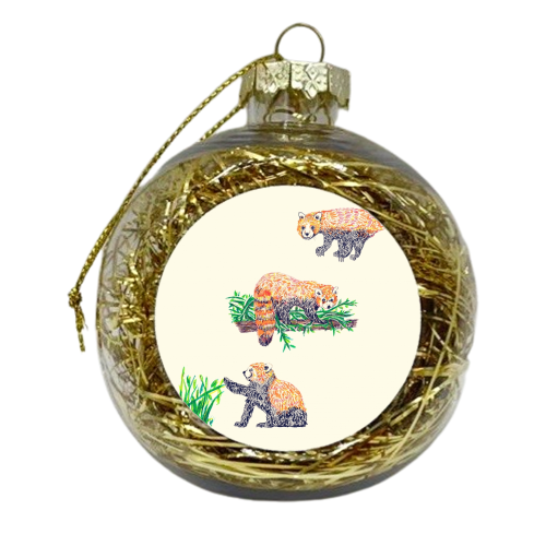 Red Pandas - xmas bauble by minniemorris art
