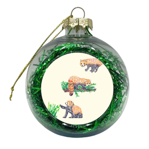 Red Pandas - xmas bauble by minniemorris art
