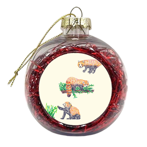 Red Pandas - xmas bauble by minniemorris art