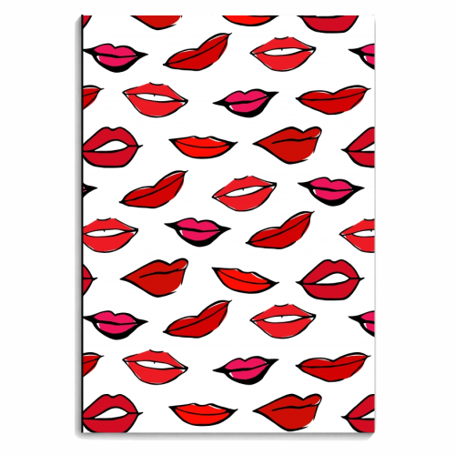 Red & Pink Lippy Pattern - personalised A4, A5, A6 notebook by Bec Broomhall
