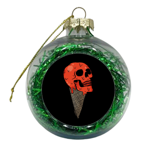 Red Skull Ice Cream - xmas bauble by Alice Palazon