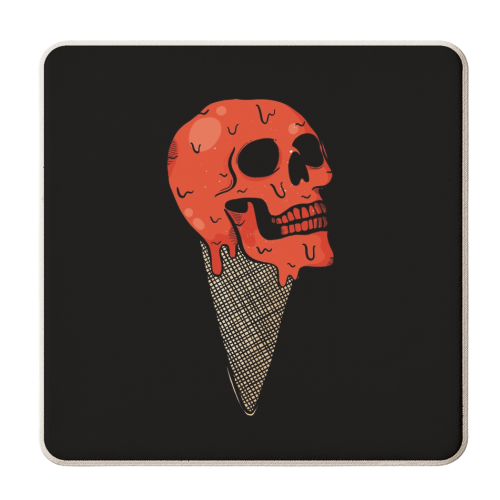 Red Skull Ice Cream - personalised beer coaster by Alice Palazon