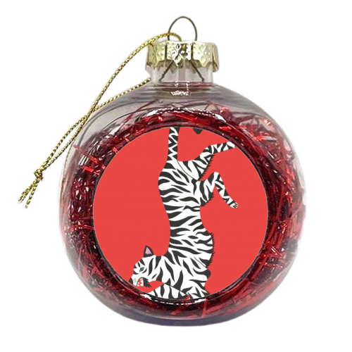 Red Tiger - xmas bauble by Yazmin Brooks