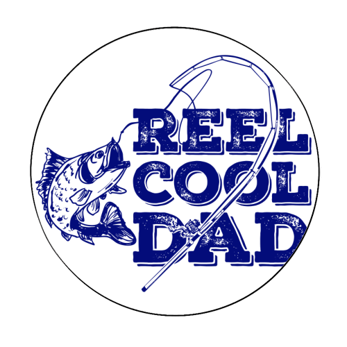 Reel Cool Dad - Circle Sticker by EZbie