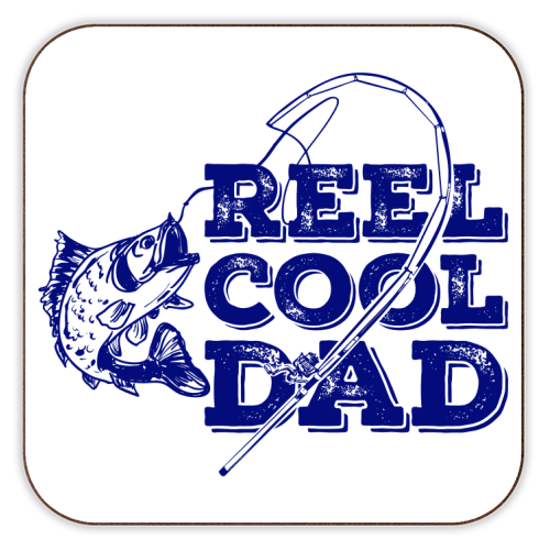 Reel Cool Dad - personalised beer coaster by EZbie