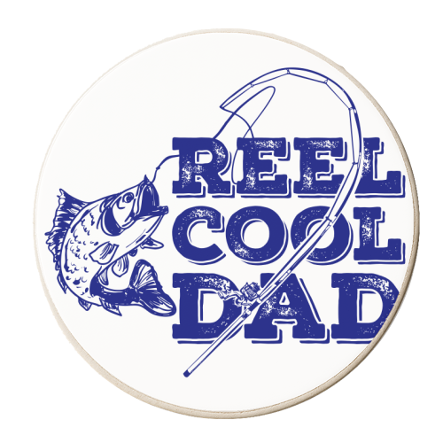Reel Cool Dad - personalised beer coaster by EZbie