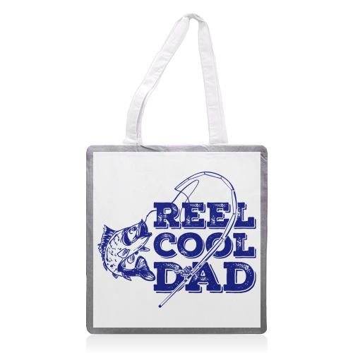 Reel Cool Dad - printed canvas tote bag by EZbie
