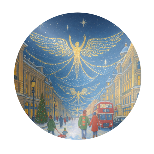 Regent Street Lights - Circle Sticker by Ms Doodle