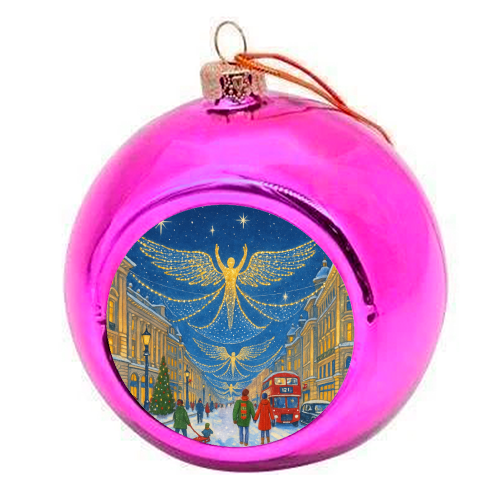 Regent Street Lights - colourful christmas bauble by Ms Doodle