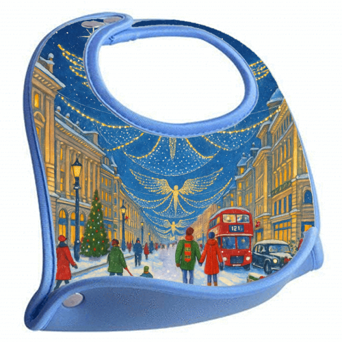 Regent Street Lights - feeding bib by Ms Doodle
