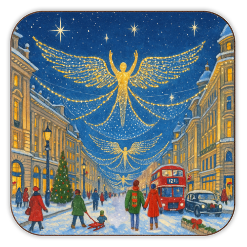 Regent Street Lights - personalised beer coaster by Ms Doodle