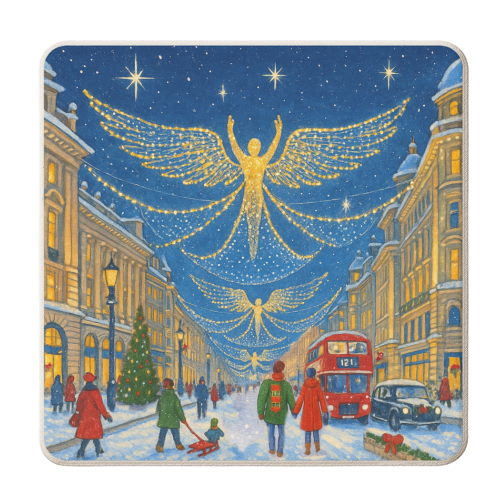 Regent Street Lights - personalised beer coaster by Ms Doodle