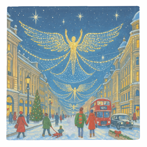 Regent Street Lights - personalised beer coaster by Ms Doodle