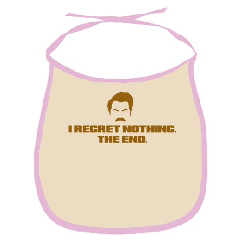 Regret Nothing. The end. - funny baby bib by Wallace Elizabeth