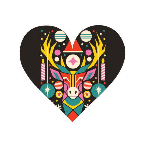 Reindeer Geometric Bold Christmas Graphic Design - Magnet by AbiGoLucky