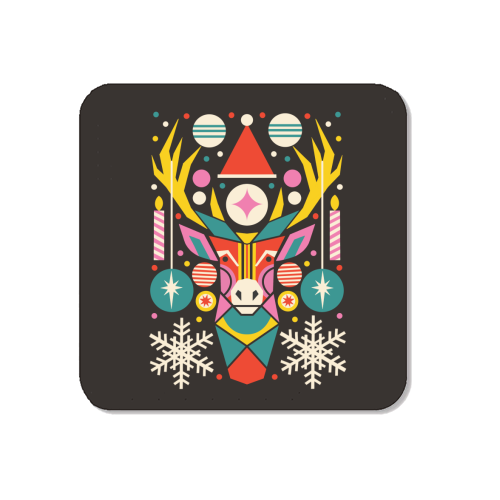 Reindeer Geometric Bold Christmas Graphic Design - Magnet by AbiGoLucky
