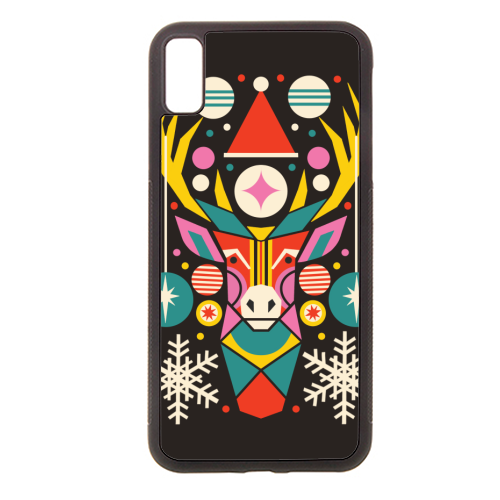 Reindeer Geometric Bold Christmas Graphic Design - stylish phone case by AbiGoLucky