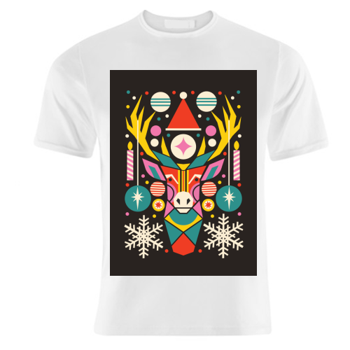 Reindeer Geometric Bold Christmas Graphic Design - unique t shirt by AbiGoLucky