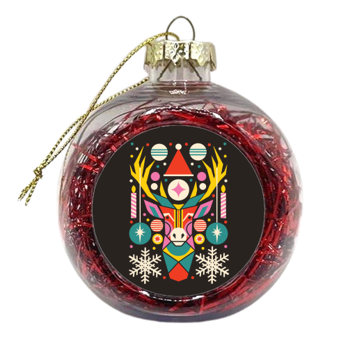 Reindeer Geometric Bold Christmas Graphic Design - xmas bauble by AbiGoLucky