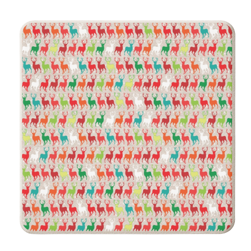 Reindeer Repeat - personalised beer coaster by Lizzie Barber