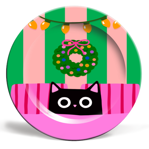 Relaxing Christmas - ceramic dinner plate by The Paper Tail