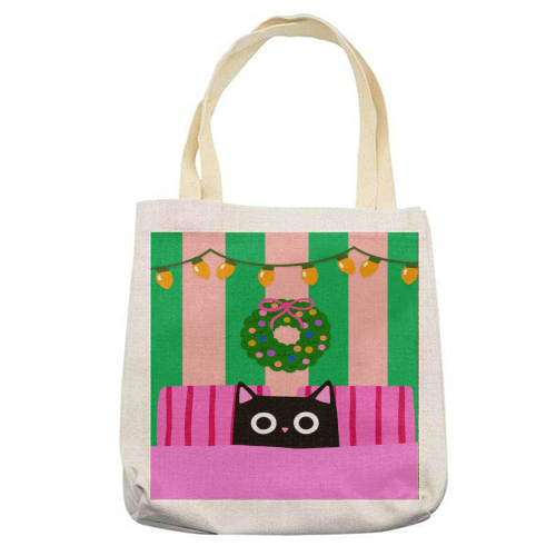 Relaxing Christmas - printed canvas tote bag by The Paper Tail