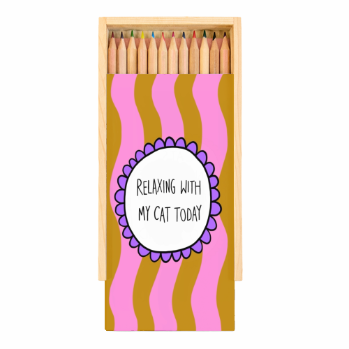 Relaxing With My Cat - Coloured Pencils with Box by The Paper Tail