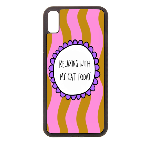 Relaxing With My Cat - stylish phone case by The Paper Tail
