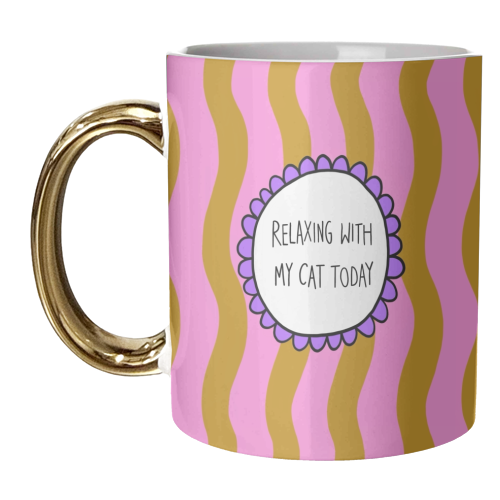 Relaxing With My Cat - unique mug by The Paper Tail
