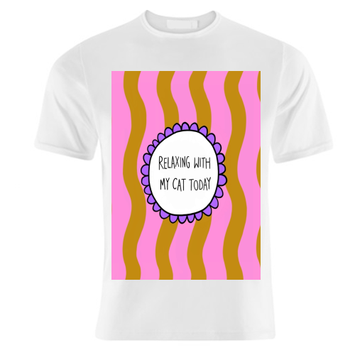 Relaxing With My Cat - unique t shirt by The Paper Tail