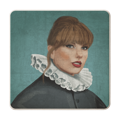 Renaissance Portrait of Taylor - personalised beer coaster by AbiGoLucky
